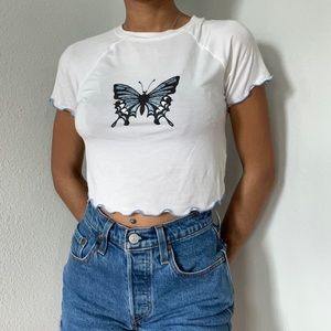 Urban Outfitters Butterfly Crop Top